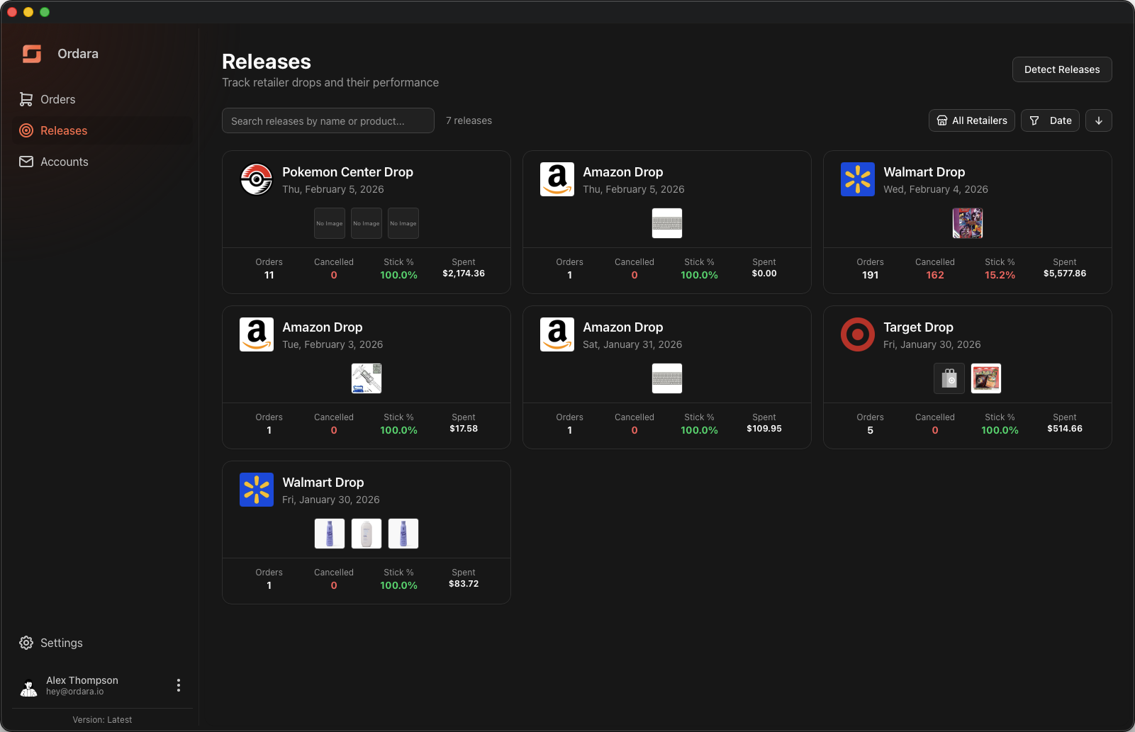 Releases list
